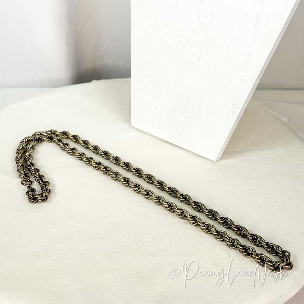 Vintage Silver Twisted Rope Chain Necklace - Picture 4 of 5